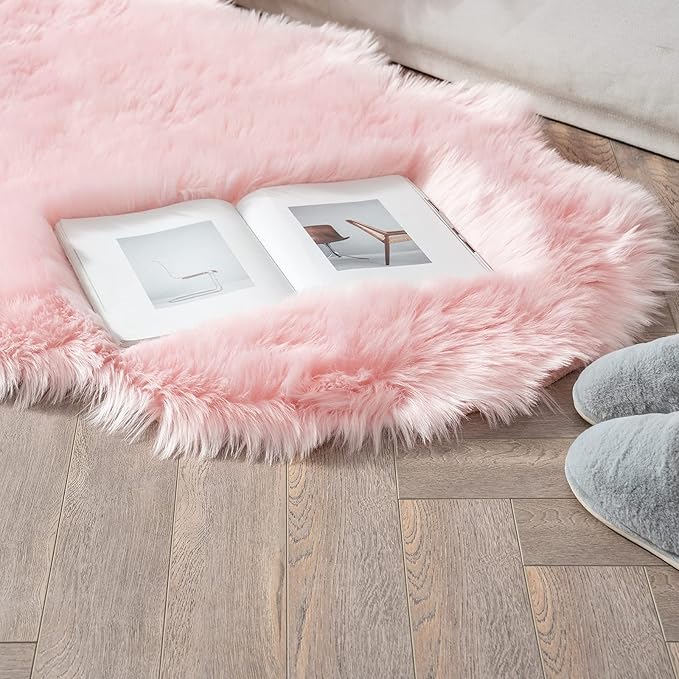 MIULEE Luxury Super Soft Fluffy Area Rug Faux Fur Sheepskin Rug Decorative - Image 3