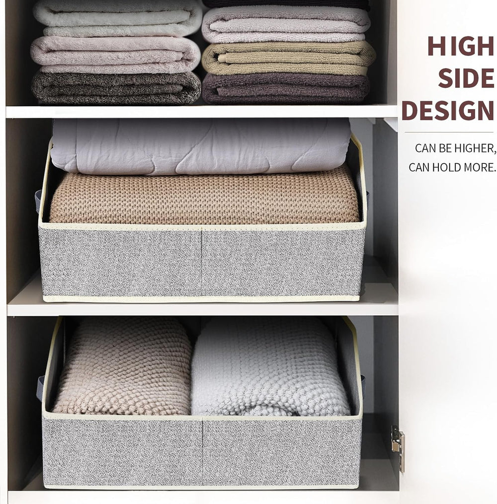 Closet Organizers Bins 6 Packs - Large Closet Shelf Organizer with Handles, F...