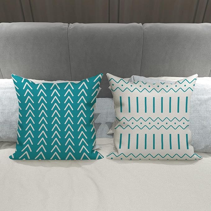 YCOLL Pillow Covers 18x18 Set of 4, Modern Sofa Throw Pillow Cover, Decorative - Image 4