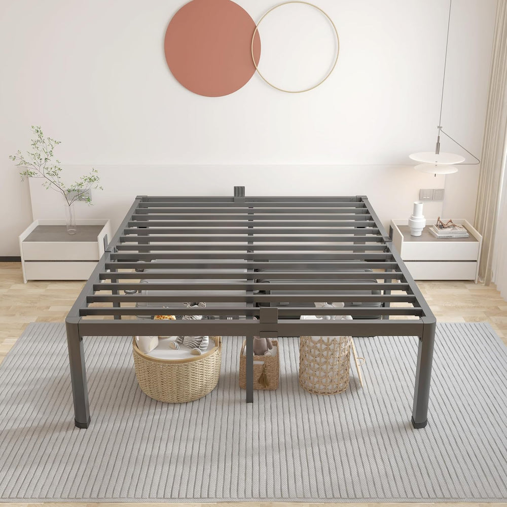 ROIL 14 Inch Full Bed Frame with Rounded Corner & 4 Mattress Baffles