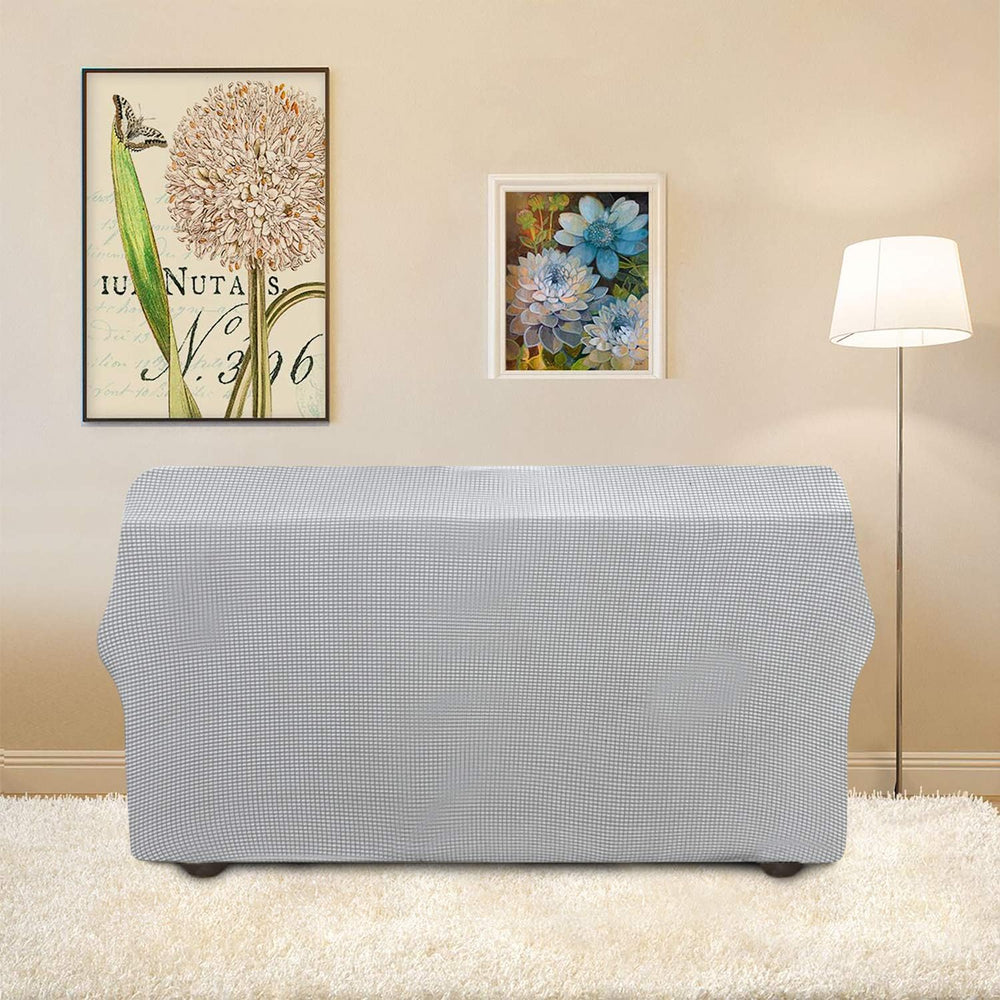 Easy-Going Stretch Loveseat Couch Covers Washable Silver Gray