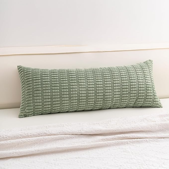 Corduroy Decorative Throw Pillow Covers 14x36 Inch Soft Striped Pillow Covers by Unknown