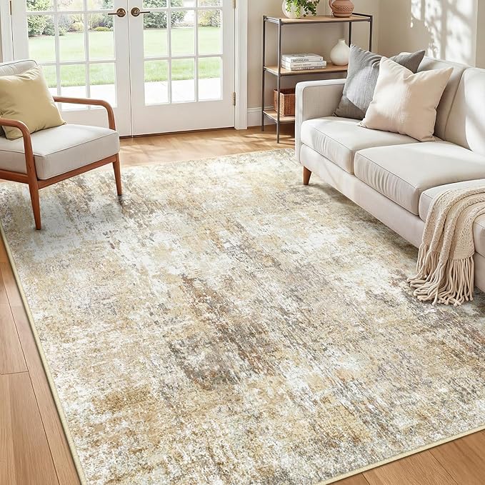 Washable Area Rugs 4'x6' Non-Slip Modern Abstract Soft - Image 9
