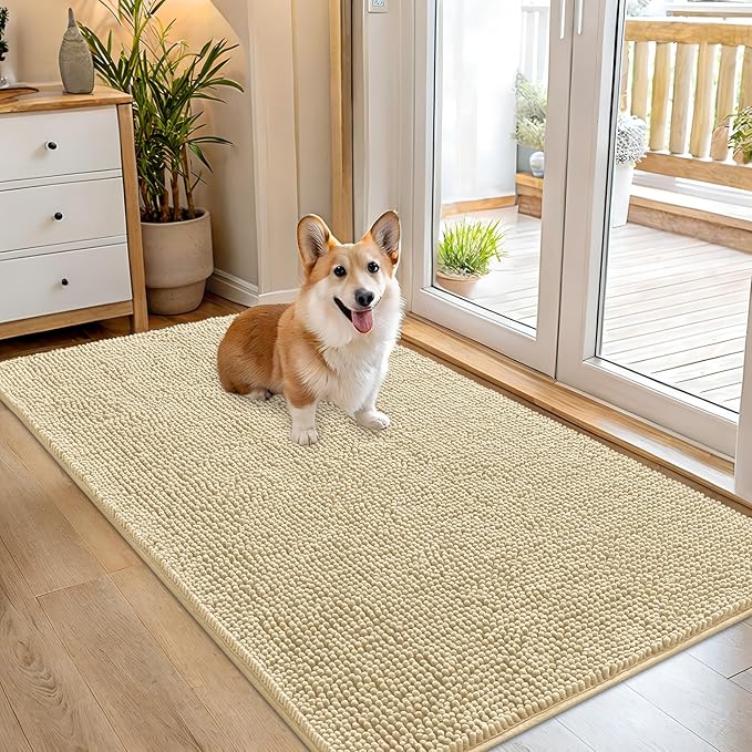 OLANLY Dog Door Mat for Muddy Paws 54x32, Absorbs Moisture and Dirt, Absorbent by OLANLY