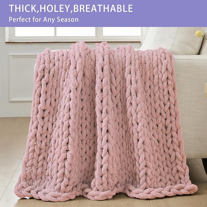 Bigacogo Chunky Knit Throw Blanket - Image 4