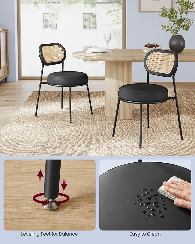 VASAGLE Dining Chairs, Set of 2 Accent Chair for Dining Room Kitchen, with Bo...