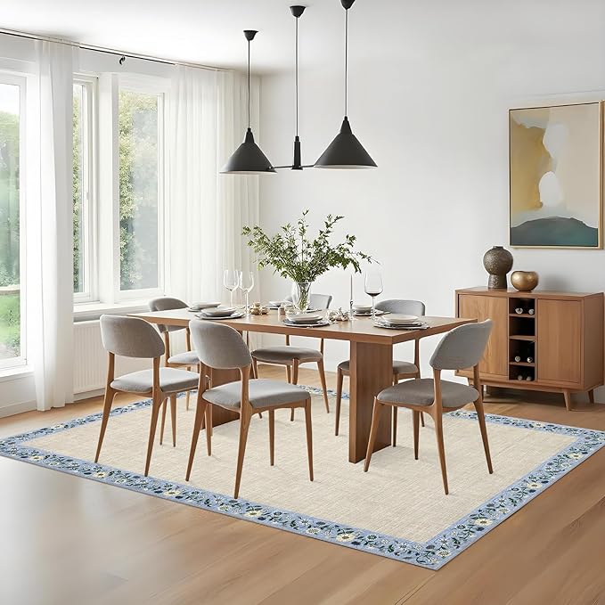 GarveeHome 4x6 Area Rugs for Bedroom Living Room Machine Washable Rugs Floral - Image 2