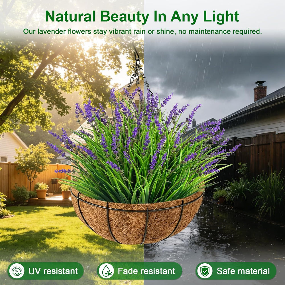 36 Bundles Artificial Plants & Flowers Adjustable Height Fake Lavender Fl...