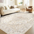 Area Rugs 5x7 Vintage Rug: Washable Living Room Rug Retro Medallion Distressed by MXSANYOORUG