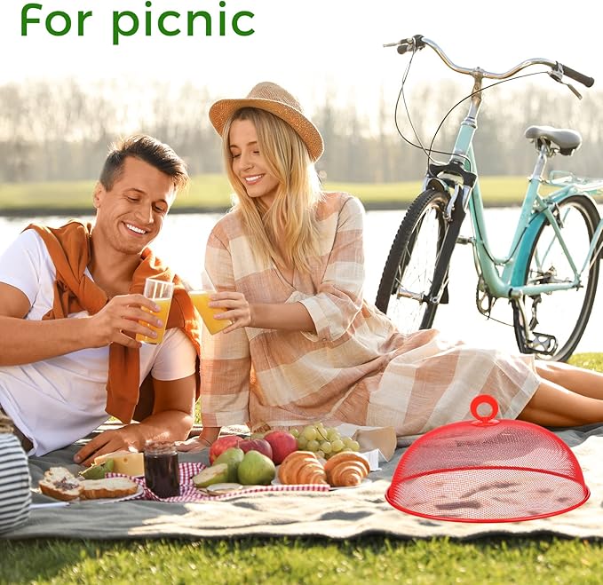Foaincore 8 Pcs Metal Mesh Food Covers Tent Umbrella 11 Inch Outside Mesh Food - Image 3
