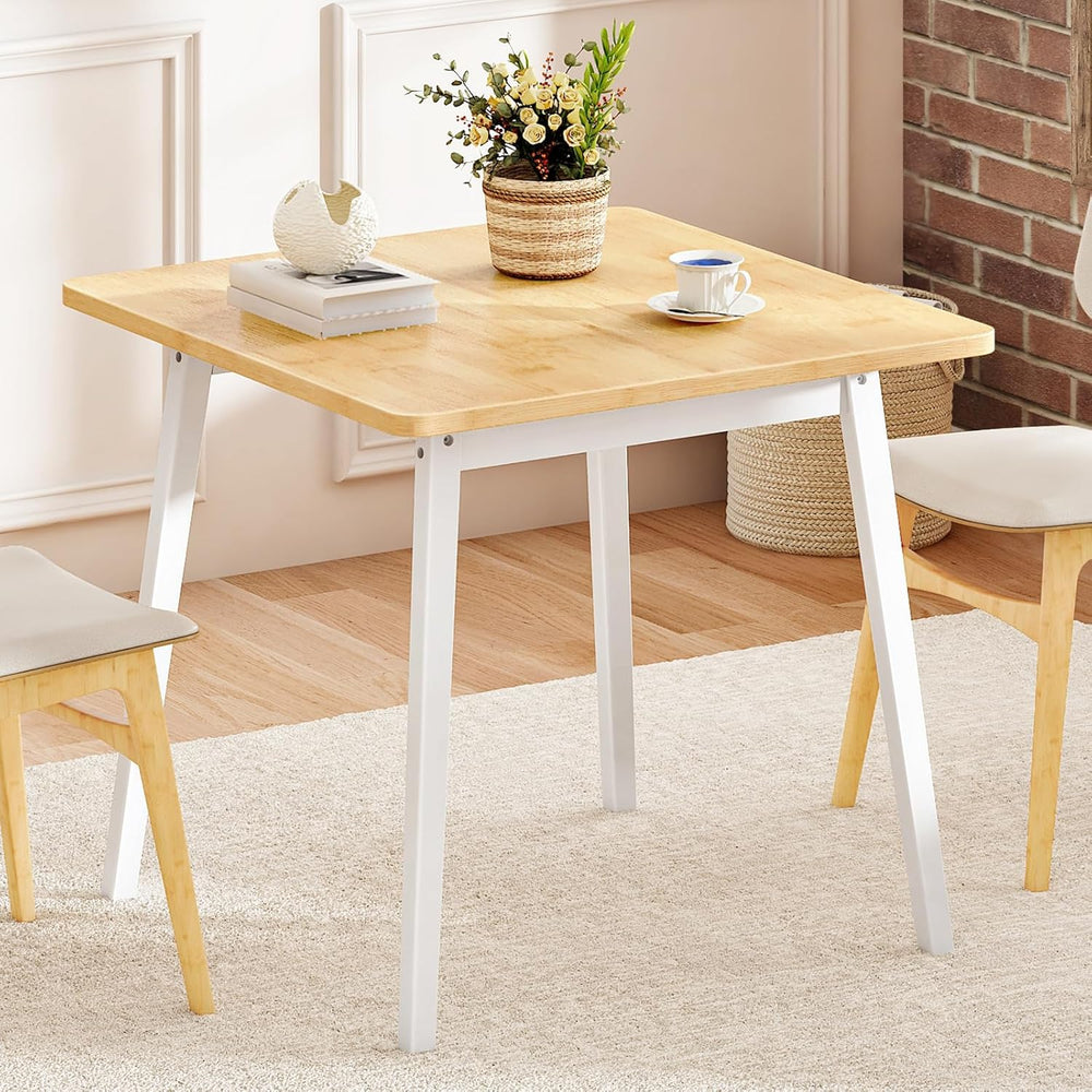 HOOBRO Bamboo Dining Table, Square Dining Table for 2, 27.6" Kitchen Tab...