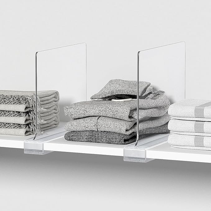 4 PCS Shelf Dividers for Closet Organization Acrylic Clear Closet Shelf Divider - Image 5