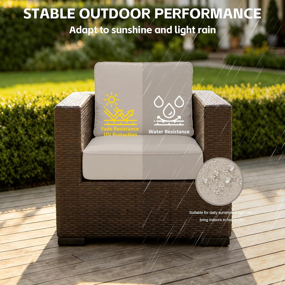 24x27.5 Inch Outdoor Deep Seat Cushions Set of 2,Thick High-Density Foam, Wat...