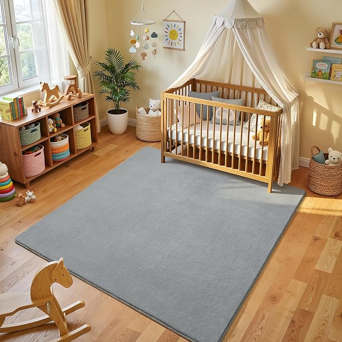 Amearea 5x5 Square Area Rugs for Bedroom Living Room, Modern Grey Thickened - Image 2