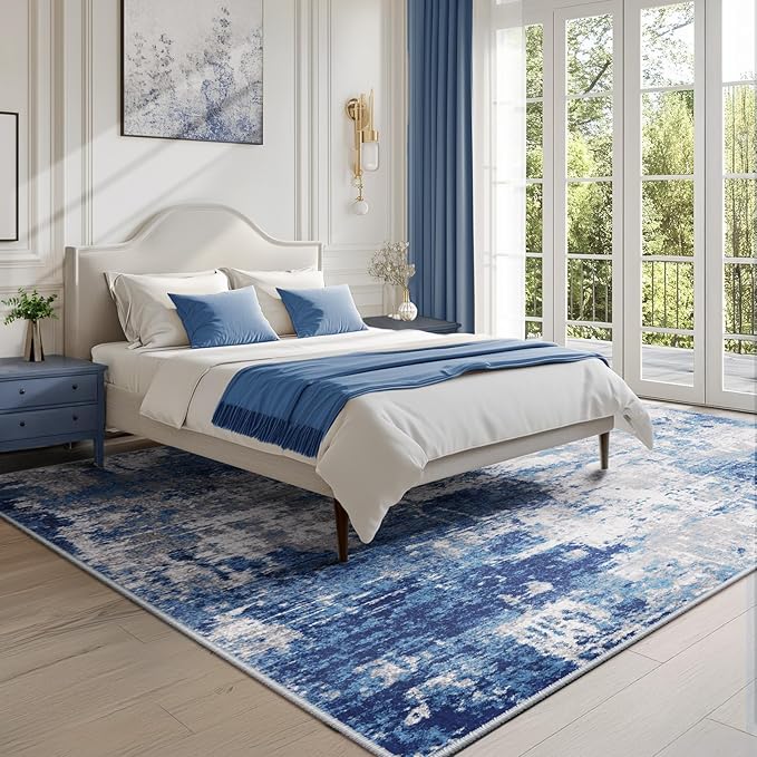 Washable Area Rugs 6'x8' Non-Slip Modern Abstract Soft - Image 9