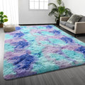 Deerhoo Large Shag Area Rugs 5 x 8, Tie-Dyed Plush Fuzzy Rugs by Deerhoo