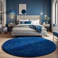 Ophanie Round Rug 6Ft Blue Circle Area Rug, Boys Room Decor, Fluffy Fuzzy by Ophanie