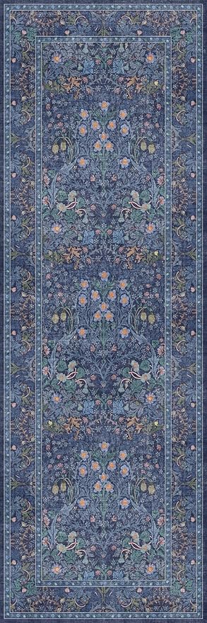 Hazo Haus Non Slip 2x6 Dark Blue Kitchen Runner Rug - Image 2