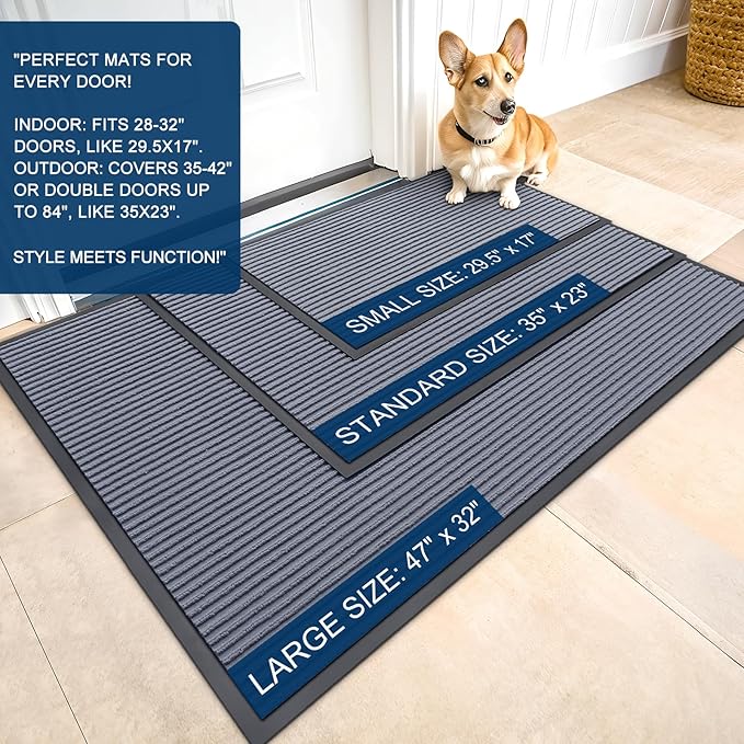 OLANLY Front Door Mat Indoor Outdoor Entrance, Waterproof Heavy Duty Doormat - Image 2