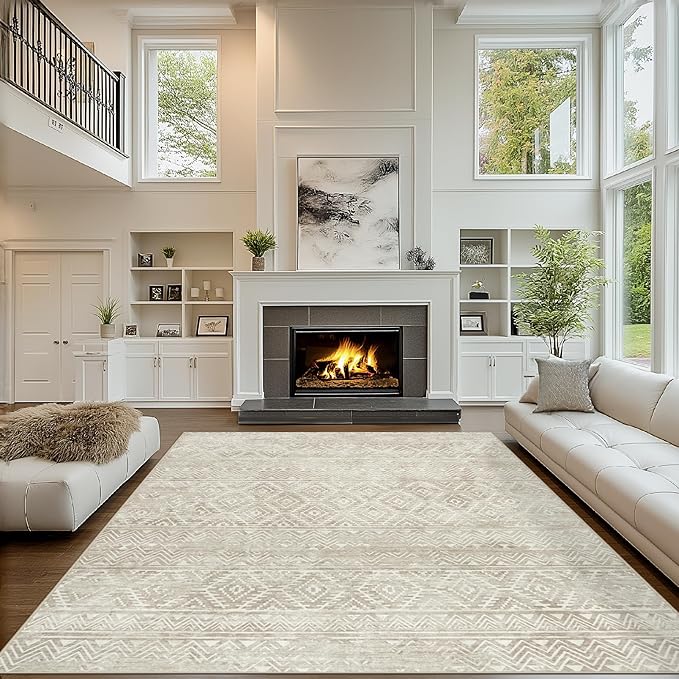 6x9 Area Rugs Washable Rug: Anti-Skid Abstract Modern Living Room Rug Soft Thin by Crority