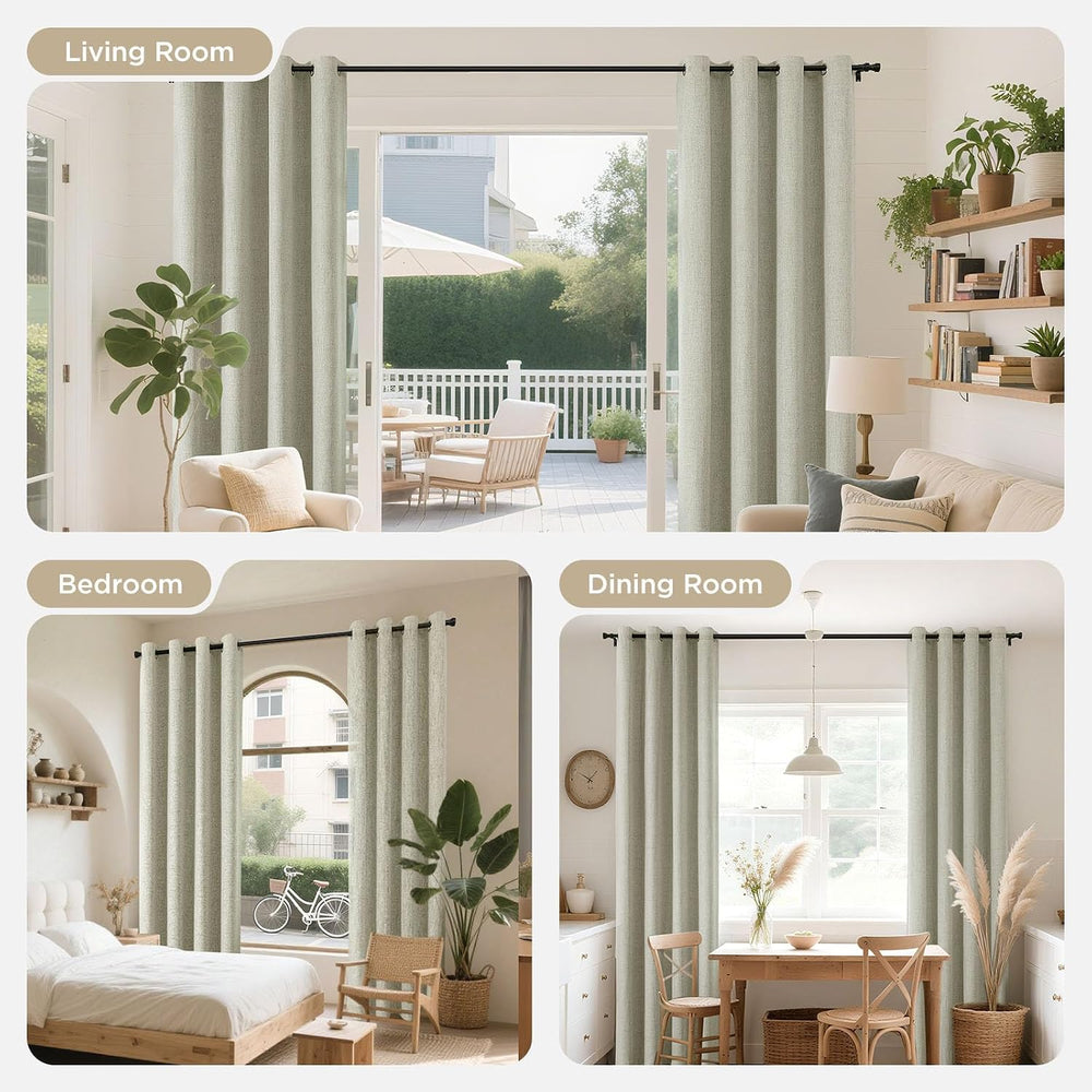 Joydeco Blackout Curtains 96 Inches Long 2 Panels Burg, Room Darkening Curtai...