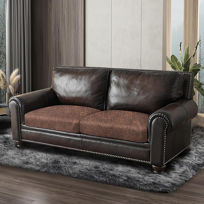 Leather Look Couch Cushion Covers Sofa Seat Slipcovers Sets Couches Furniture - Image 8