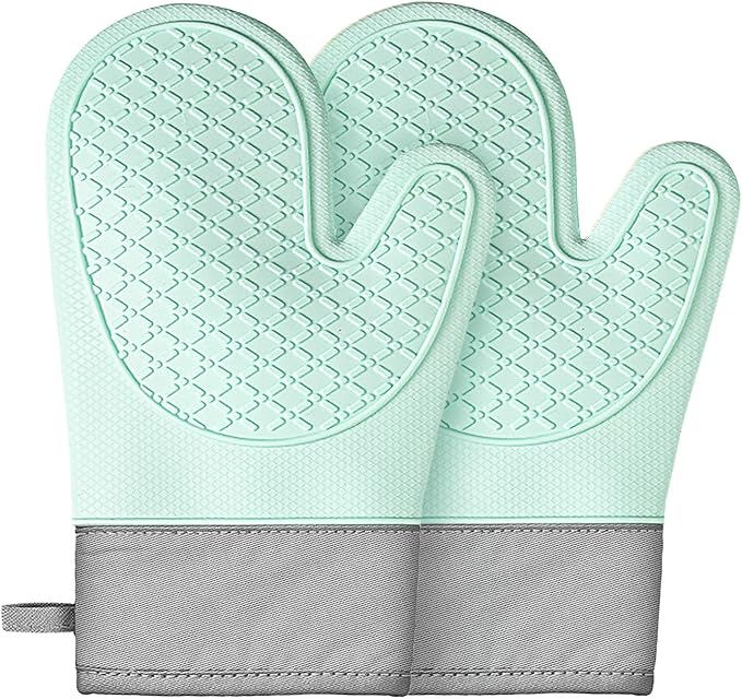 Silicone Oven Mitts, Waterproof Non Slip Grip Oven Gloves by Unknown