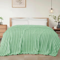 Exclusivo Mezcla Twin Size Flannel Fleece Blanket, Super Soft Striped Jacquard by ExclusivoMezcla