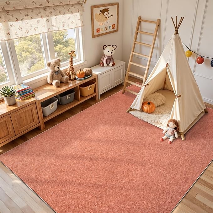FinRèc 6x9 Washable Area Rugs for Bedroom Living Room, Low Pile Thin Rug Solid - Image 5