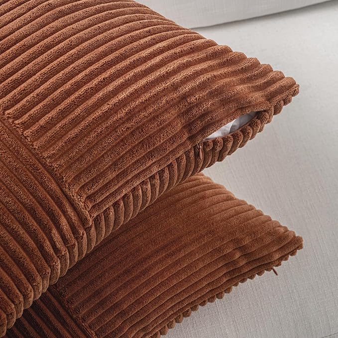 Fancy Homi 2 Packs Rust Lumbar Decorative Throw Pillow Covers 14x22 Inch - Image 4