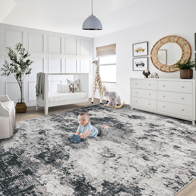 XLUEZ 9x12 Area Rug for Living Room, Washable Modern Abstract Large Area Rug - Image 3