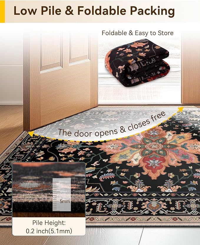 RELEANY Area Rugs 2'x7' Runner Rug Non Slip Washable - Image 5