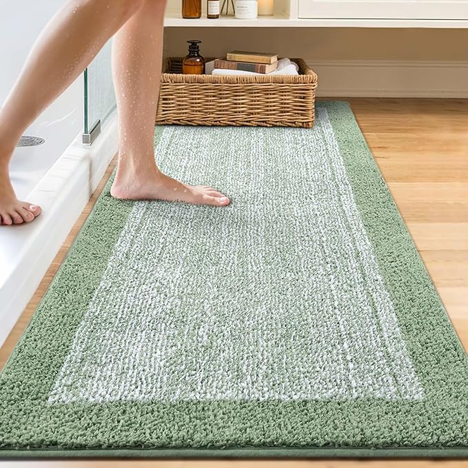 70x24 Long Bathroom Rugs Washable Non Slip, Soft Absorbent Quick Dry Mats - Image 2