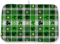St. Patrick's Day Dish Drying Mat 18 x 24 Inch Green Buffalo Plaid Shamrock by Sorktse