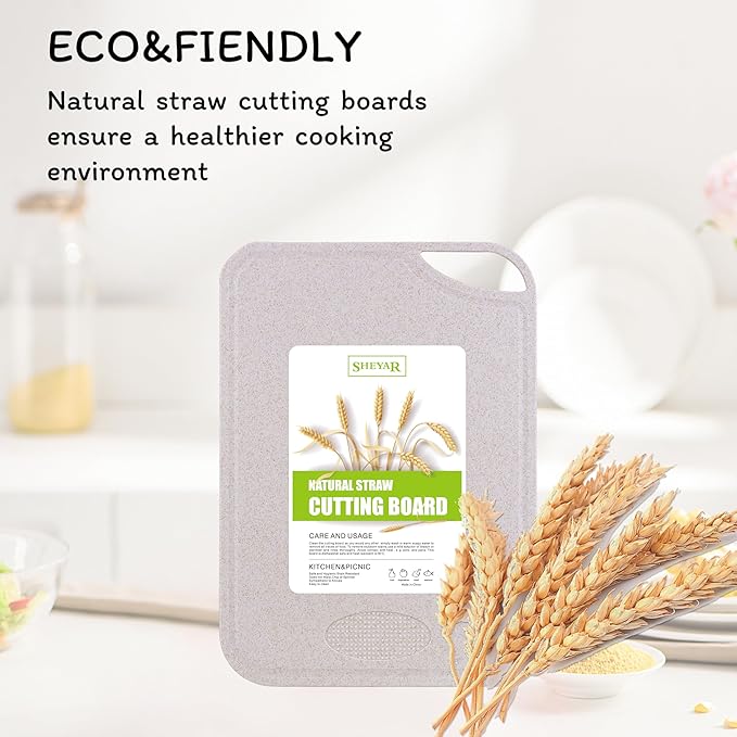 Cutting Board for Kitchen, Wheat Straw Fiber Cutting Board, Dish Washer Safe - Image 4