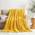 KMUSET Fleece Blanket Twin Size Honey Yellow Lightweight Super Soft Cozy Fuzzy by COZYBLANKETHappyHomeLife