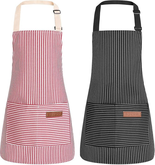 2 Pack Stripes Kids Apron, Kids Cooking Aprons by XLSXEXCL