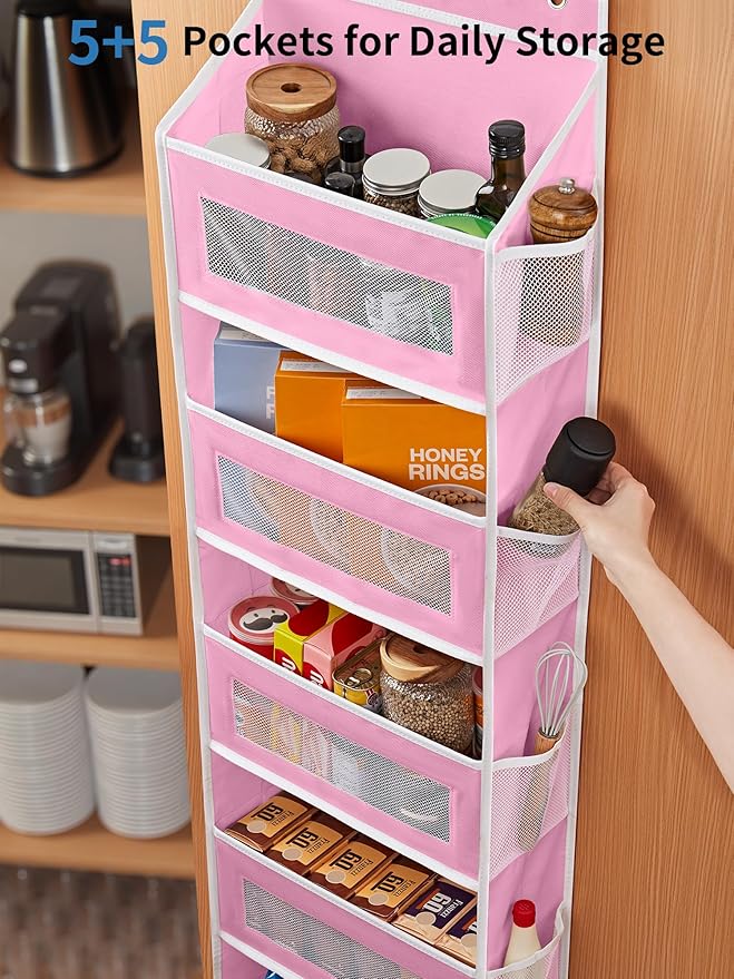JARLINK 2 Pack Over The Door Organizer Storage, 5 Shelf Hanging Door Organizer - Image 5