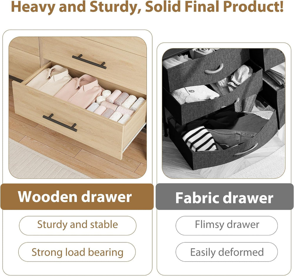 Garvee 6 Dresser for Bedroom, 52 in Wide Drawer with Large Storage Space, Fre...