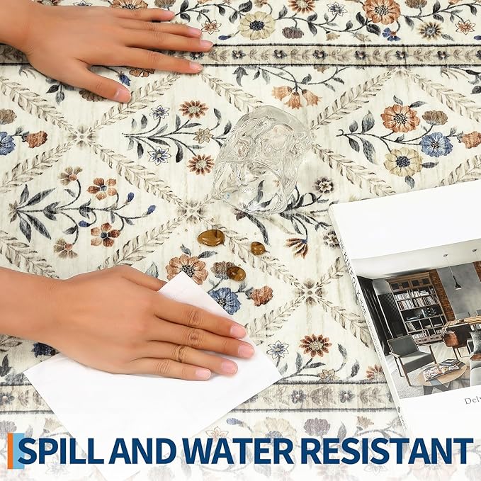 Washable Kitchen Rugs Non Slip 2x6 Hallway Runner Rug Stain Resistant Low Pile - Image 6