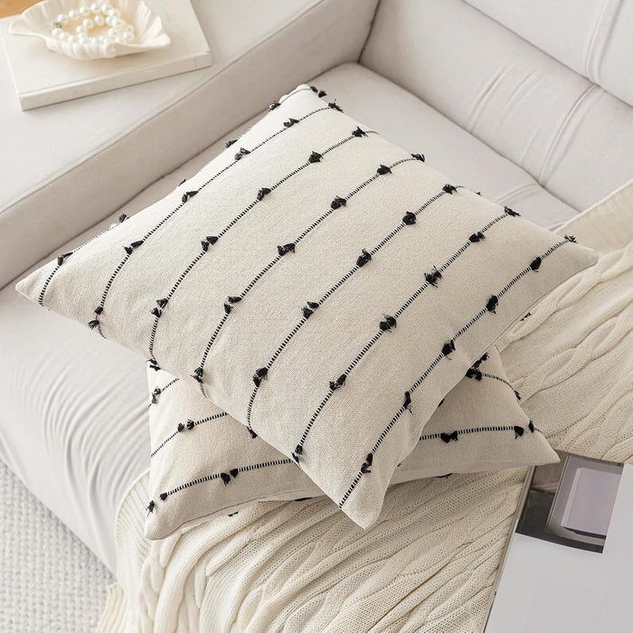 YEENAASY Boho Throw Pillow Covers 24x24 Set of 2 Farmhouse Pillow Cases