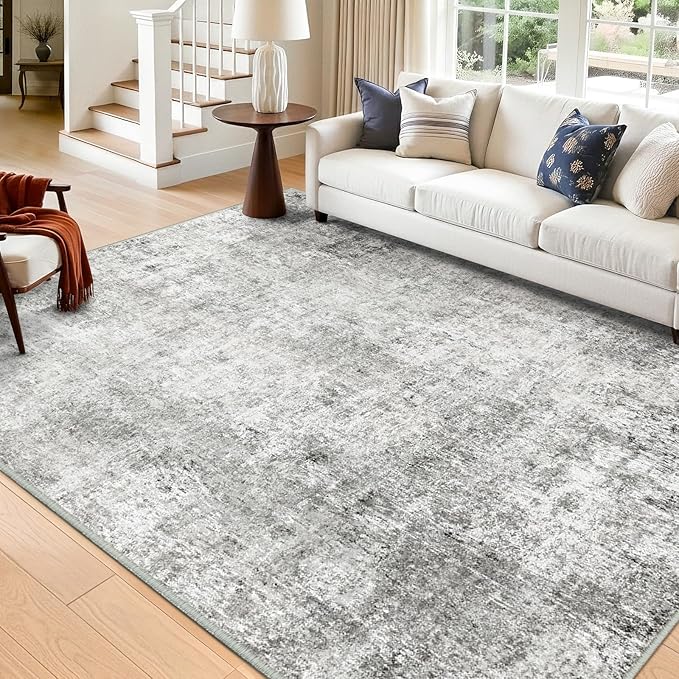 Washable Area Rugs 6'x8' Non-Slip Modern Abstract Soft by RELEANY