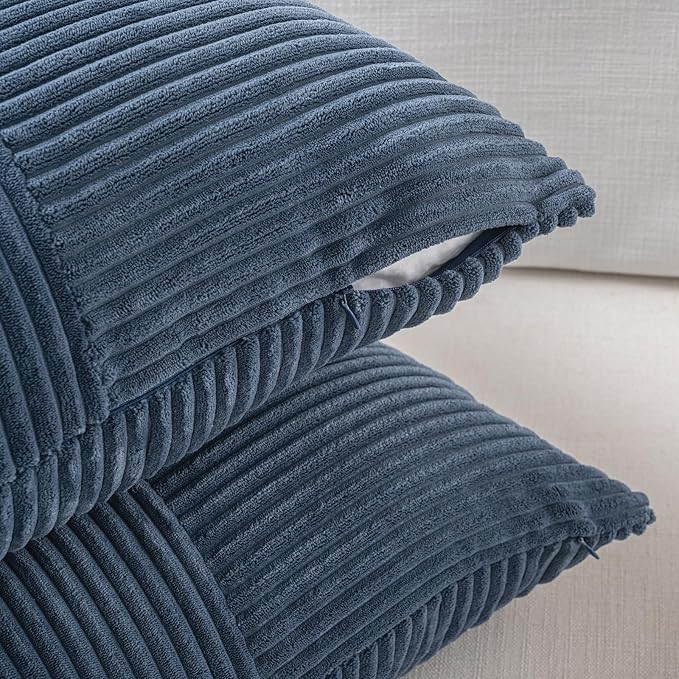 Fancy Homi 2 Packs Dusty Blue Lumbar Decorative Throw Pillow Covers 14x22 Inch - Image 4