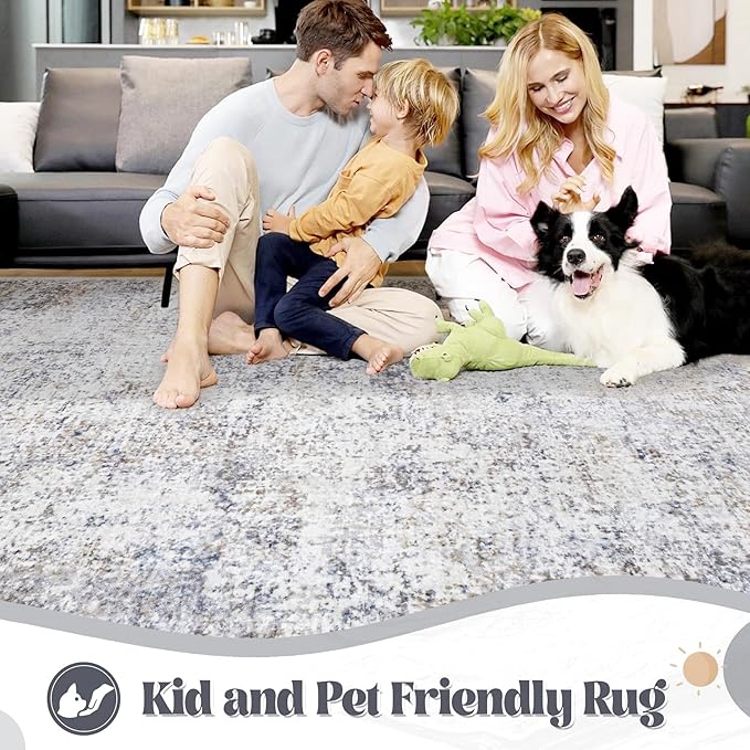 XLUEZ 10x14 Area Rugs for Living Room, Washable Modern Abstract Large Area Rug - Image 3
