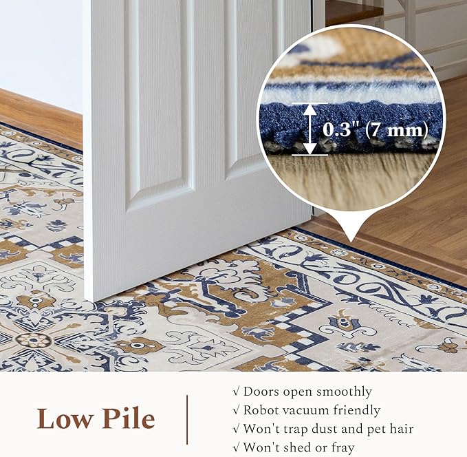 Rugflix 9x12 Area Rug for Living Room, Machine Washable Area Rugs - Image 4