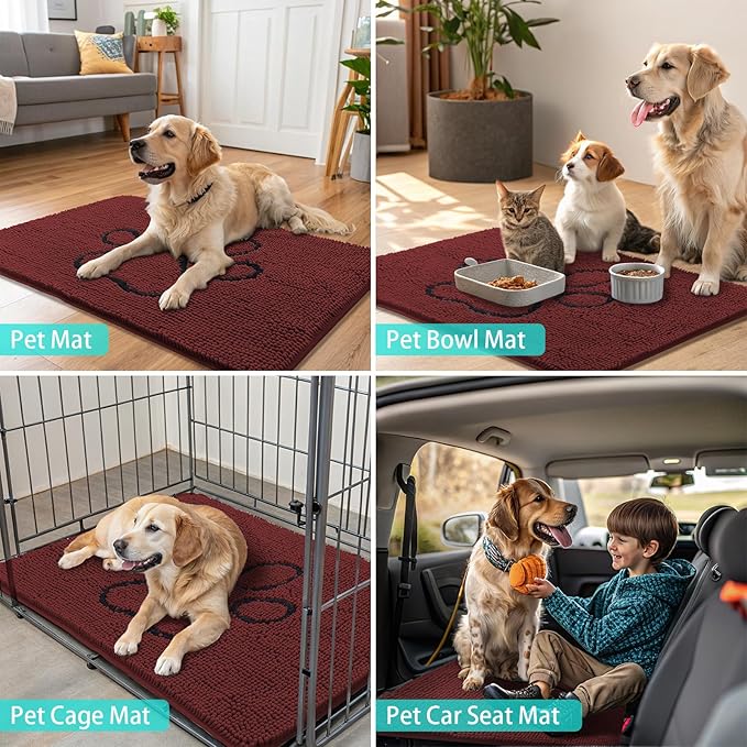 Smiry Dog Door Mat for Muddy Paws, Absorbent Dirt Trapper Non Slip Quick Dry - Image 8