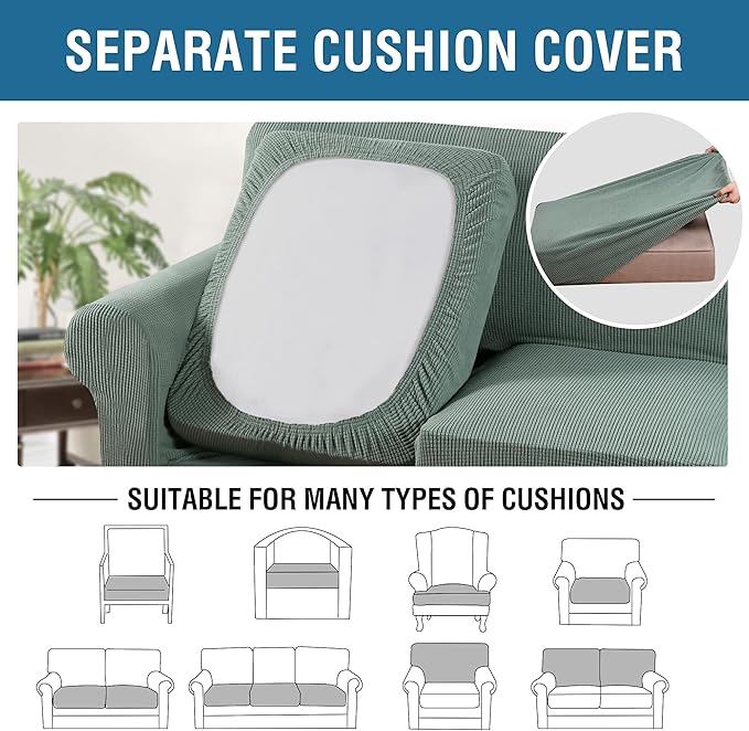 H.VERSAILTEX 3 Piece Stretch Sofa Covers - Image 5