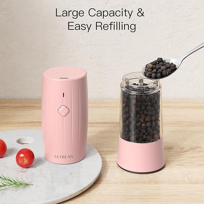 Ultrean Electric Salt and Pepper Grinder Set, USB-C Rechargeable, Salt and - Image 5