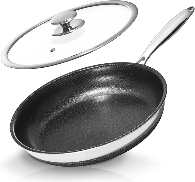 KOKHUB 12" Titanium Ceramic Nonstick Frying Pan, Non-Toxic Tri-Ply Stainless by KOKHUB