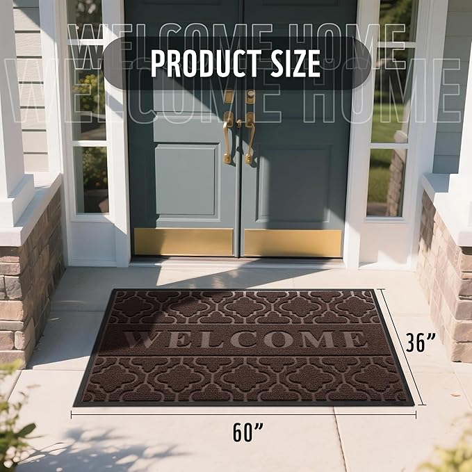 Yimobra Welcome Mat Outdoor Indoor, All-Season Waterproof Front Door Mat - Image 2